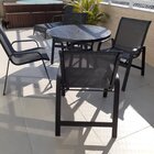 Cadeira Em Alumínio E Tela Sling Lótus  Preta