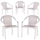 Cadeira Em Alumino/fibra Sintetica P/externa Sacada 5 Unid.