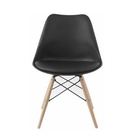 Cadeira Em Assento Estofado Em Pu Base Eiffel Madeira Preta