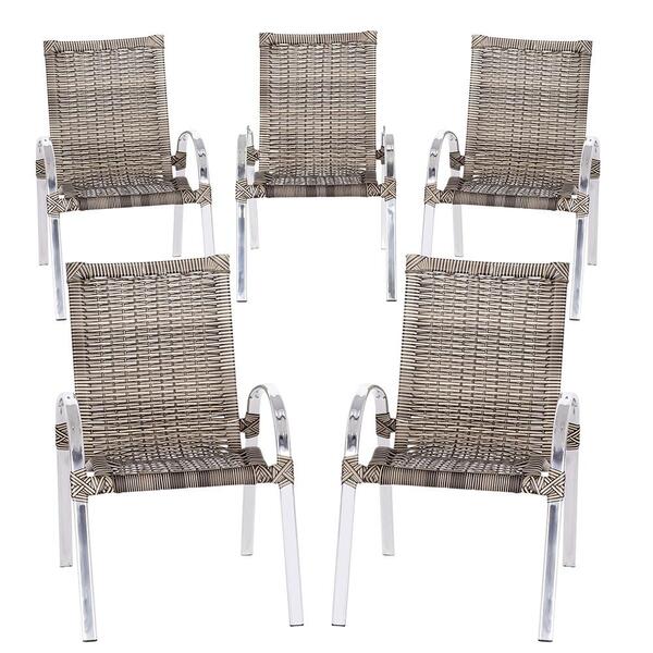 Cadeira Em Junco Colombia 5 Unidades Para Area Externa Em Alu