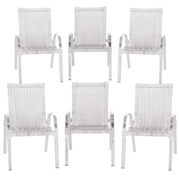 Cadeira Em Junco Colombia 6 Unidades Para Area Externa Em Alu