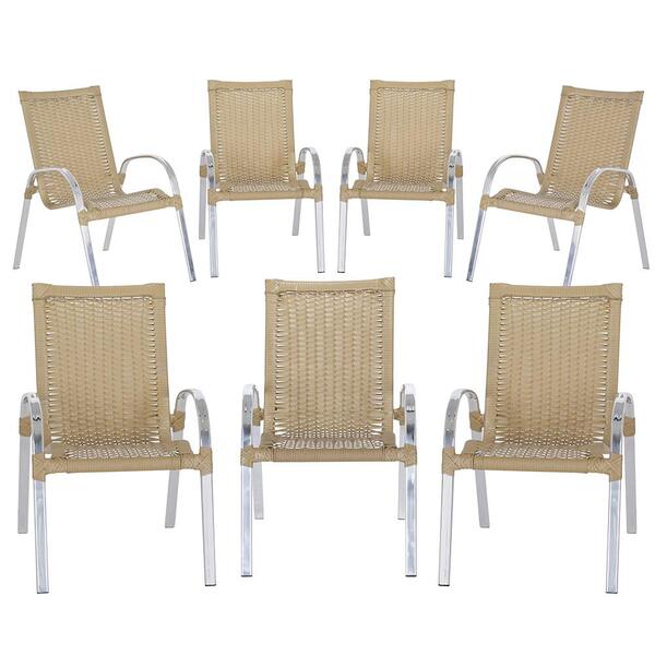Cadeira Em Junco Colombia 7 Unidades Para Area Externa Em Alu