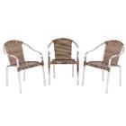 Cadeira Em Junco Toquio 3 Unidades Para Area Externa Em Alumi