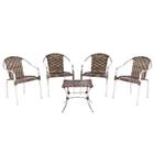 Cadeira Em Junco Toquio 4 Unidades E Mesa Baixa Colombia Para