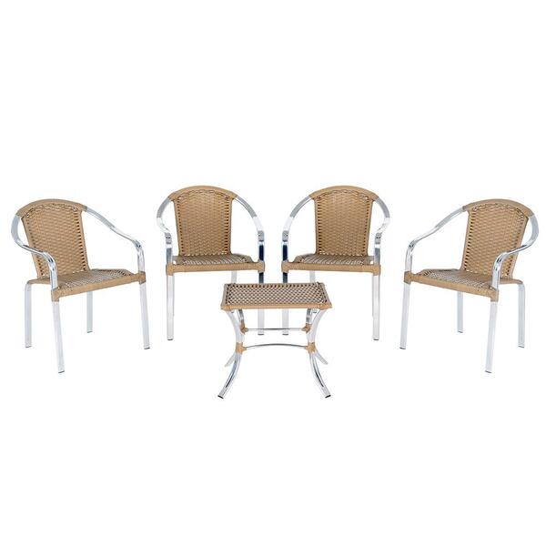 Cadeira Em Junco Toquio 4 Unidades E Mesa Baixa Colombia Para