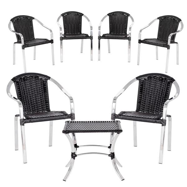 Cadeira Em Junco Toquio 6 Unidades E Mesa Baixa Colombia Para