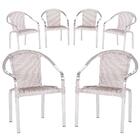 Cadeira Em Junco Toquio 6 Unidades Para Area Externa Em Alumi