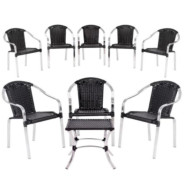 Cadeira Em Junco Toquio 8 Unidades E Mesa Baixa Colombia Para