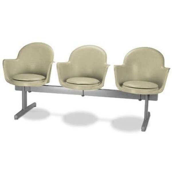 Cadeira Em Longarina 3 Lugares Linha Polipropileno Moon Bege