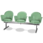 Cadeira Em Longarina 3 Lugares Linha Polipropileno Moon Verde