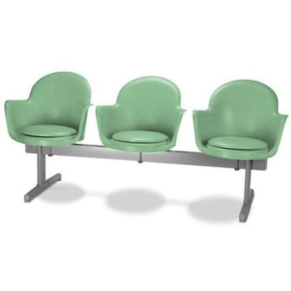 Cadeira Em Longarina 3 Lugares Linha Polipropileno Moon Verde