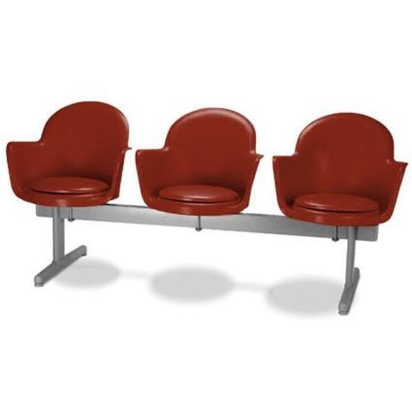 Cadeira Em Longarina 3 Lugares Linha Polipropileno Moon Verme