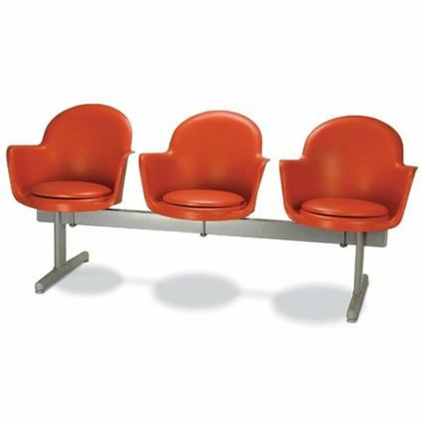 Cadeira Em Longarina 3 Lugares Linha Polipropileno Moon Verme