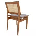 Cadeira Em Madeira Assento Em Linho E Telinha - Marrom