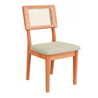 Cadeira Em Mdf Freijó Assento Estofado Césare Bege Encosto Co