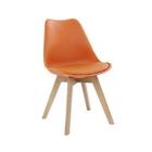 Cadeira Em Polipropileno E Assento Estofado Pu Base Madeira L