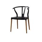 Cadeira Em Polipropileno E Base Em Madeira Preta