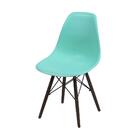 Cadeira Em Polipropileno Verde Tiffany Base De Madeira Preta
