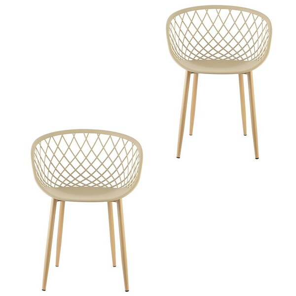 Cadeira Em Tressê Kit 2 Clarice Polipropileno Nude R02 - D'ro