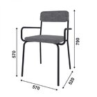 Cadeira Em Tubos De Aço Carbono Pintado Com Braço, Assento E