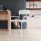 Cadeira Em Tubos De Aço Carbono Pintado Com Braço, Assento E