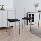 Cadeira Em Tubos De Aço Carbono Pozza Móveis Cromado/preto