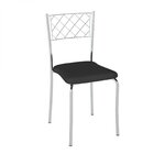Cadeira Em Tubos De Aço Carbono Pozza Móveis Cromado/preto