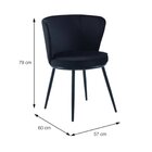 Cadeira Em Veludo Base Em Aço Pintado Nanda Cinza Escuro