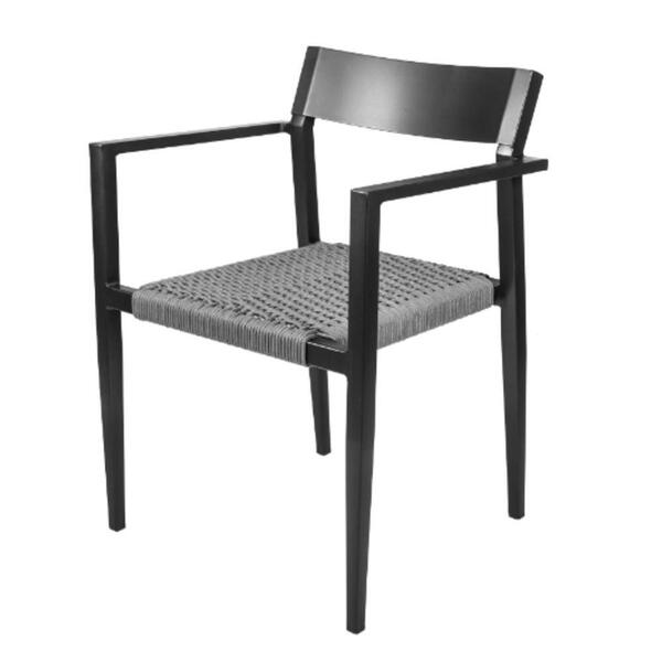 Cadeira Empilhável Área Externa Jurerê Rivatti Alumínio Preto
