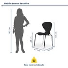 Cadeira Empilhável Base Aço Tubular Flash Preto