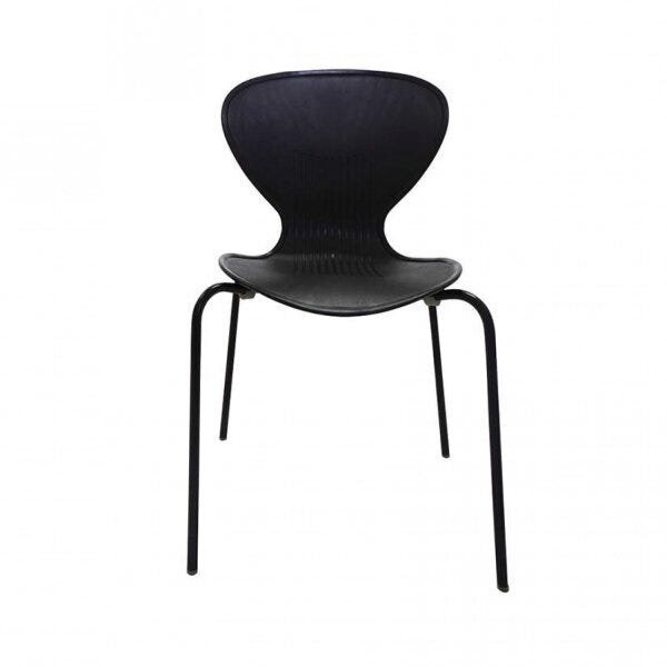 Cadeira Empilhável Base Aço Tubular Flash Preto