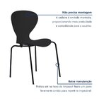 Cadeira Empilhável Base Aço Tubular Flash Preto