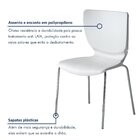 Cadeira Empilhável Base Aço Tubular Mono Branco