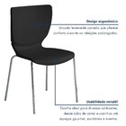 Cadeira Empilhável Base Aço Tubular Mono Preto