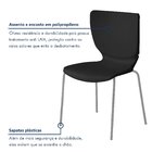 Cadeira Empilhável Base Aço Tubular Mono Preto/prata