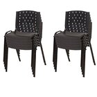 Cadeira Empilhável Fixa Para Escritório Ast Preto