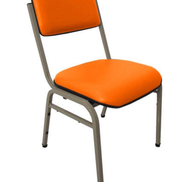 Cadeira Empilhável Para Auditórios Linha Hotel Smart Laranja