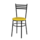 Cadeira Epoxi Preta Para Cozinha  Amarelo