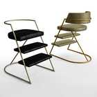 Cadeira Escada Londres C/ Encosto - Preto/facto Azul