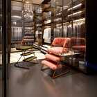 Cadeira Escada Londres C/ Encosto - Preto/facto Azul