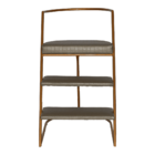 Cadeira Escada Londres - Ouro Dubai/pelucia Rose Pelo Alto