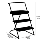 Cadeira Escada Londres - Preto/pelucia Preto