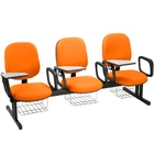 Cadeira Escolar Em Longarina Para Escolas Linha Uno Laranja