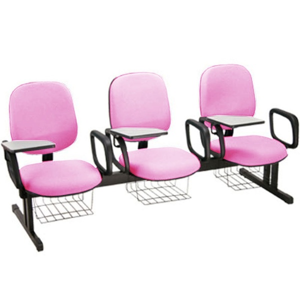 Cadeira Escolar Em Longarina Para Escolas Linha Uno Rosa