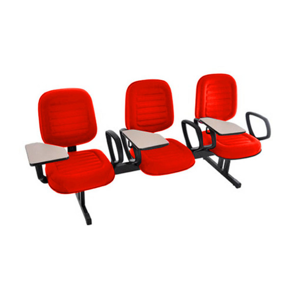 Cadeira Escolar Universitária Em Longarina Com Prancheta Para