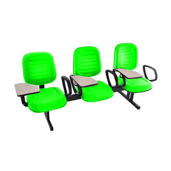 Cadeira Escolar Universitária Em Longarina Com Prancheta Para