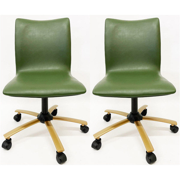 Cadeira Escritório Amanda Cor Verde Oliva Base Cor Dourado Fo