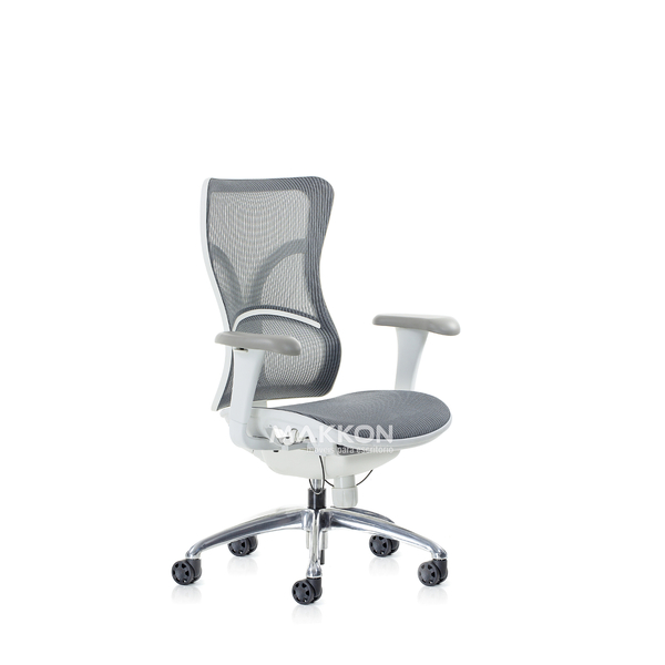 Cadeira Escritório Branca C/ Cinza Mk-10a - Makkon