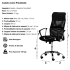 Cadeira Escritório CairoTela Mesh Preta