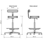 Cadeira Escritório Caixa Giratória Encosto Tira Mocho Couro B